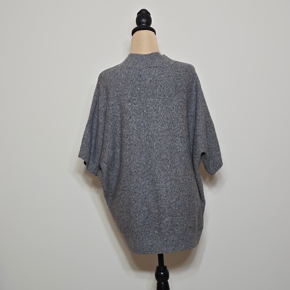 LOFT Outlet Gray Speckled Mock Neck Dolman Sleeve Sweater Women's Size M - Picture 2 of 6